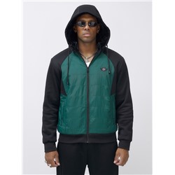 Спортивный костюм мужской зимний с начесом зеленого цвета 7335_1Z