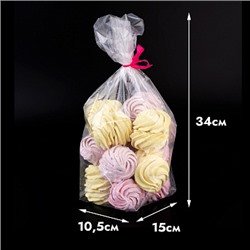 Пакет прозрачный с квадратным дном 15*10,5 см, высота 34 см