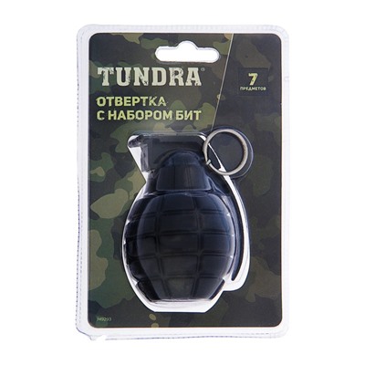 Отвертка с набором бит TUNDRA "граната", 7 предметов