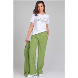 LeNata 32223 на-зеленом-полоска, Брюки,  Жакет,  Джемпер