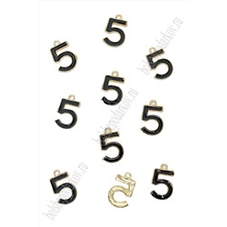 Подвеска "5" 1,3*1,8 см (10 шт) SF-7513, черный №2