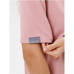 Трикотажное женское удлиненное платье-футболка LINGEAMO пудрово-розовое ВП-08 (102)