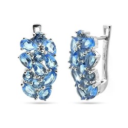 Серьги из серебра танзанит выращ., Жаден