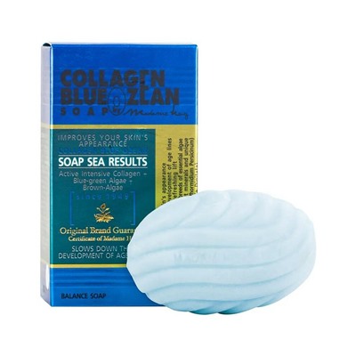 COLLAGEN BLUE OZEAN SOAP, Madame Heng (Мыло КОЛЛАГЕНОВОЕ с экстрактами МОРСКИХ ВОДОРОСЛЕЙ антивозрастное для умывания и снятия макияжа, Мадам Хенг), 80 г.