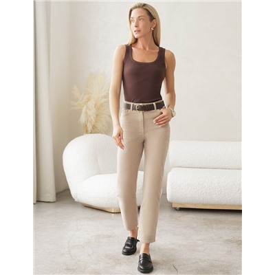 Топ из трикотажа в широкий рубчик