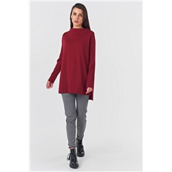 Туника трикотажная а-силуэта бордовая