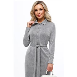 Платье с люрексом с отложным воротником