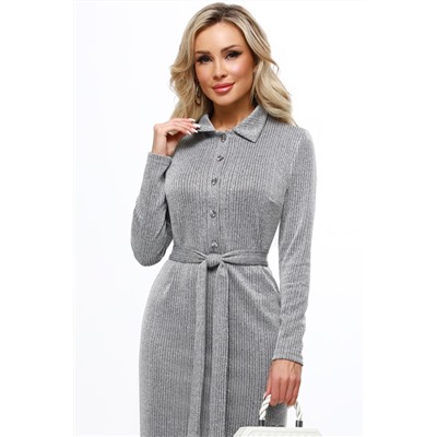 Платье с люрексом с отложным воротником