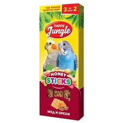 Джунгли палочки для птиц мёд и орехи 3 шт. 90г J203 АГ