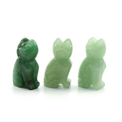 Кошка из авантюрина зеленого 23*16*36мм