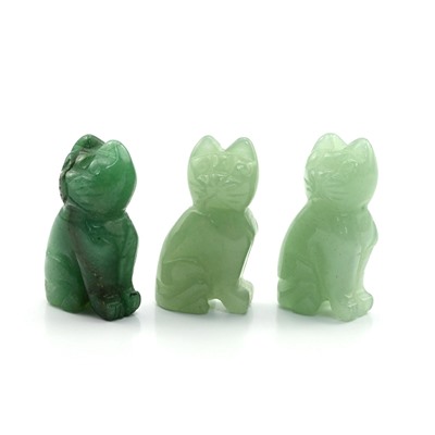 Кошка из авантюрина зеленого 23*16*36мм