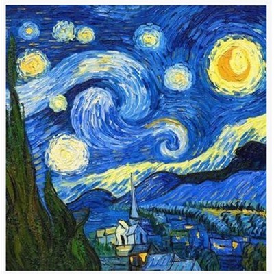 Стразовая картина «Звездная ночь» 40*40 см