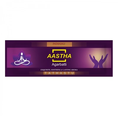Aastha agarbatti TATHASTU, Patanjali (Аастха благовония ТАТХАСТУ, Патанджали), пакет, 18 палочек.