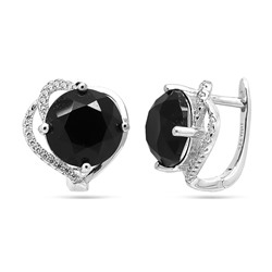 Серьги из серебра оникс, МЦВ986
