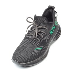 HA103-2 BLACK/GREEN Кроссовки мужские (текстиль) размер