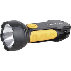 Фонарик с подзарядкой (аккумулятор) ULTRA FLASH LED3828, 1LED, 220В,0,5Вт черн/желт.