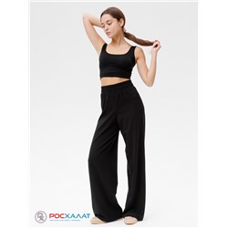 Трикотажные женские брюки Палаццо Lingeamo черные КБ-23 (7)