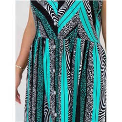 Сарафан женский Текс-Плюс, цвет черный зеленый