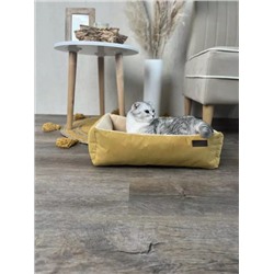 Лежанка для кошек прямоугольная горчичный