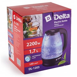Чайник электрический 2200 Вт, 1,7 л DELTA DL-1203 фиолетовый