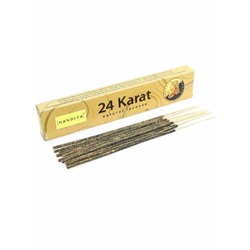 24 KARAT Natural Incense, Nandita (24 КАРАТ натуральные благовония палочки, Нандита), 15 г.