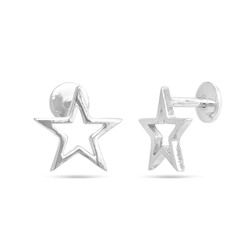 Серьги из серебра без вставки, Ю-25027р