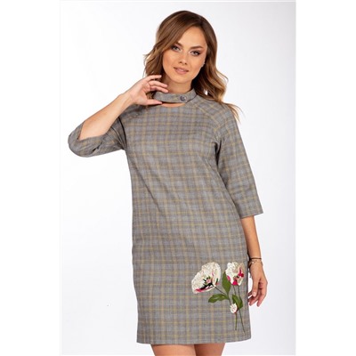 Lady Style Classic 1668 серый_желтый, Платье