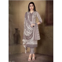 PAKIZAA Long Kurti Suit - Купон для пошива костюма, цвет СЕРЫЙ (отрез ткани для пошива Длинной туники (курты), штанов и накидки), Shiv Gori, 1 шт.