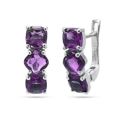 Серьги из серебра аметист, Наоми