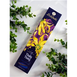 YLANG YLANG Premium Incense Sticks, Bestofindia (ИЛАНГ ИЛАНГ премиальные благовония, Бэстофиндия), 70 г. (20 палочек + подставка в подарок)