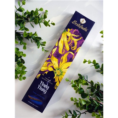 YLANG YLANG Premium Incense Sticks, Bestofindia (ИЛАНГ ИЛАНГ премиальные благовония, Бэстофиндия), 70 г. (20 палочек + подставка в подарок)