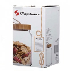 Банка с бамбуковой крышкой ВУДИ 860 мл 43583B