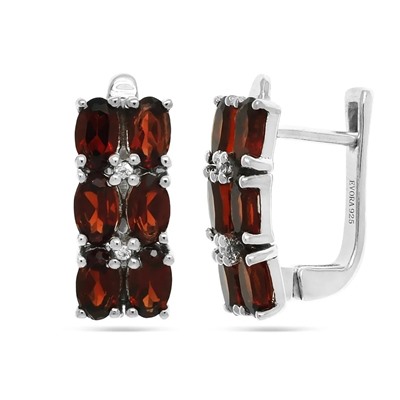 Серьги из серебра гранат, Даниэлла