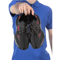 HA103-3 BLACK/RED Кроссовки летние мужские (текстиль) размер