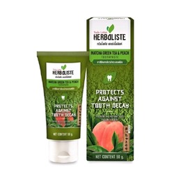 Herbalsite MATCHA GREEN TEA & PEACH Toothpaste, Protects against tooth decay, Twin Lotus (Зубная паста ЗЕЛЁНЫЙ ЧАЙ МАТЧА И ПЕРСИК защита от кариеса, Твин Лотус), 50 г.