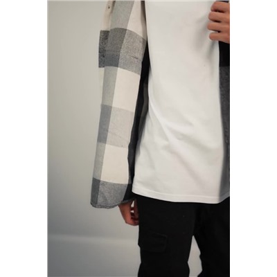 Мужская теплая рубашка в клетку Happyfox