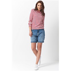 Джемпер вязаный в полоску красный