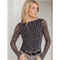 Джемпер с прозрачными рукавами