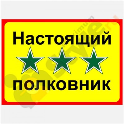 Табличка на дверь "Настоящий полковник"