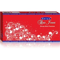 RED JEWEL Dhoop Sticks Premium, Satya (КРАСНАЯ ДРАГОЦЕННОСТЬ безосновные благовония, Сатья), уп. 20 палочек.