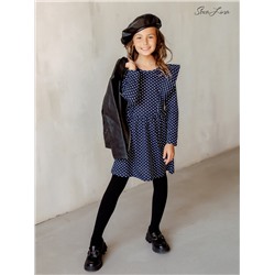 Платье София рукав горох на черном ФМ