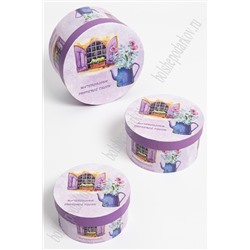 Коробки подарочные круглые 3 в 1 с рисунком, 21*21*11,5 см (SF-5642Е)