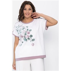 Блуза Далия (бело-сиреневая) Б13804-20М