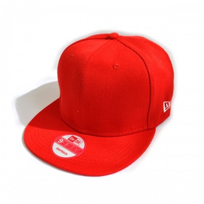 Бейсболка с прямым козырьком, красная, New Era