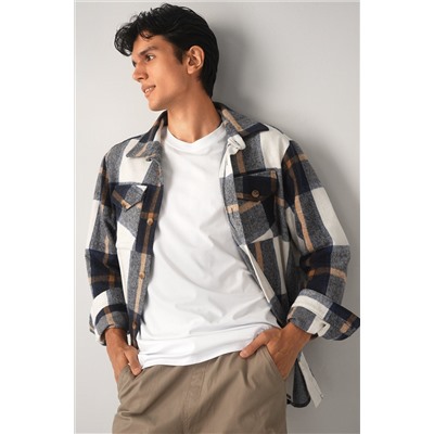 Мужская теплая рубашка в клетку Happyfox