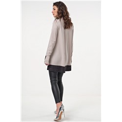 Туника трикотажная свободная с люрексом бежевая