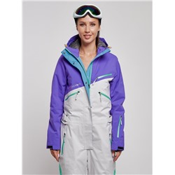 Горнолыжный комбинезон женский зимний темно-фиолетового цвета 2326TF