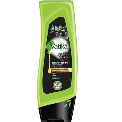 Vatika SPANISH OLIVE Strengthening Conditioner, Dabur (Ватика ИСПАНСКАЯ ОЛИВКА Кондиционер УКРЕПЛЕНИЕ для тусклых и ослабленных волос, Дабур), 200 мл.