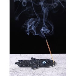 Металлическая подставка под благовония ЛАДОНЬ ХАМСА (Рука Фатимы), со стразами (длина 12,5 см.), Giftman, 1 шт.