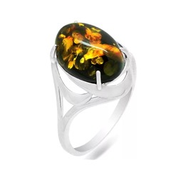 Кольцо из серебра янтарь, КП87з